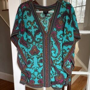 Nicole by Nicole Miller Teal Boho Tunic like new